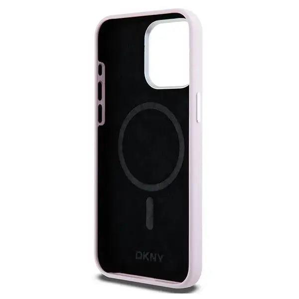 DKNY Liquid Silicone Small Metal Logo MagSafe case for iPhone 15 Pro Max - pink - Cell phone cases