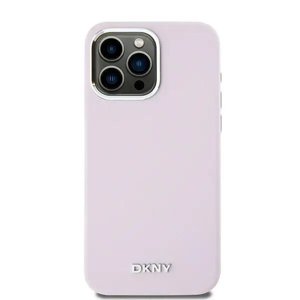 DKNY Liquid Silicone Small Metal Logo MagSafe case for iPhone 15 Pro Max - pink - Cell phone cases