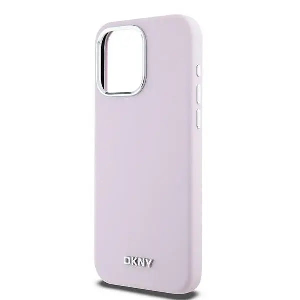 DKNY Liquid Silicone Small Metal Logo MagSafe case for iPhone 15 Pro Max - pink - Cell phone cases