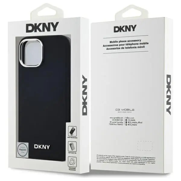 DKNY Plain Logo MagSafe iPhone 15 Plus Case - Black - Cell phone cases and covers<<<HurtelXML