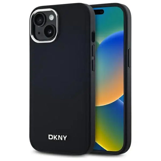 DKNY Plain Logo MagSafe iPhone 15 Plus Case - Black - Cell phone cases and covers<<<HurtelXML