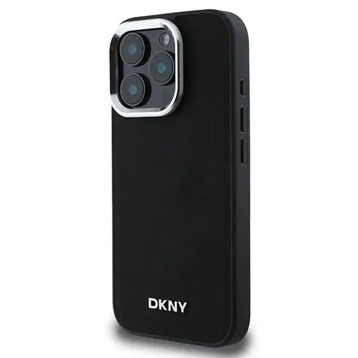 DKNY Plain Silver Logo MagSafe iPhone 16 Pro Case - Black - Cell phone cases and covers<<<HurtelXML