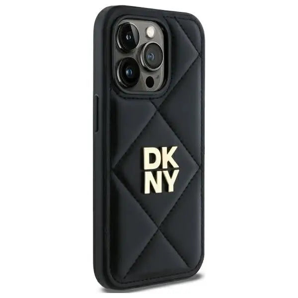 DKNY Quilted Stack Logo iPhone 14 Pro Case - Black - Cell phone cases and covers<<<HurtelXML
