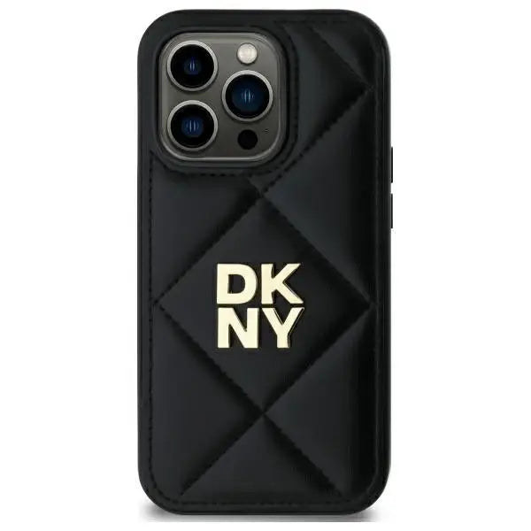 DKNY Quilted Stack Logo iPhone 14 Pro Case - Black - Cell phone cases and covers<<<HurtelXML
