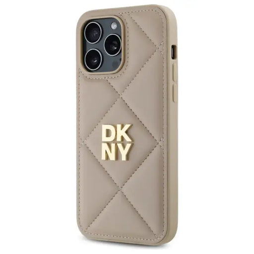 DKNY Quilted Stack Logo iPhone 14 Pro Max Case - Beige - Cell phone cases and covers<<<HurtelXML