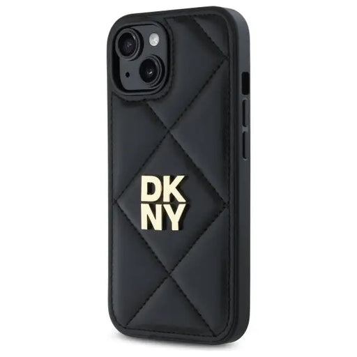 DKNY Quilted Stack Logo iPhone 15 Case - Black - Cell phone cases and covers<<<HurtelXML