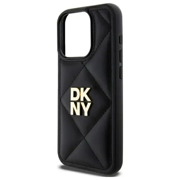 DKNY Quilted Stack Logo iPhone 15 Pro Max Case - Black - Cell phone cases and covers<<<HurtelXML
