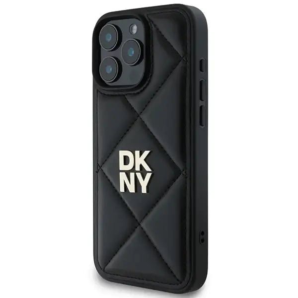 DKNY Quilted Stack Logo iPhone 16 Pro Max Case - Black - Cell phone cases and covers<<<HurtelXML
