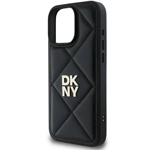 DKNY Quilted Stack Logo iPhone 16 Pro Max Case - Black - Cell phone cases and covers<<<HurtelXML