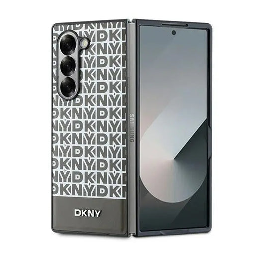 DKNY Repeat Pattern Bottom Stripe Case for Samsung Galaxy Z Fold 6 - Brown - Cell phone cases and covers<<<HurtelXML