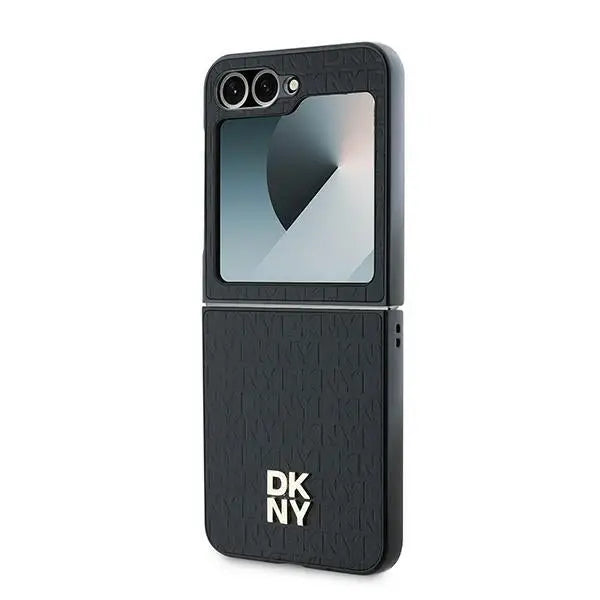 DKNY Repeat Pattern Stack Logo Case for Samsung Galaxy Z Flip6 - Black - Cell phone cases and covers<<<HurtelXML