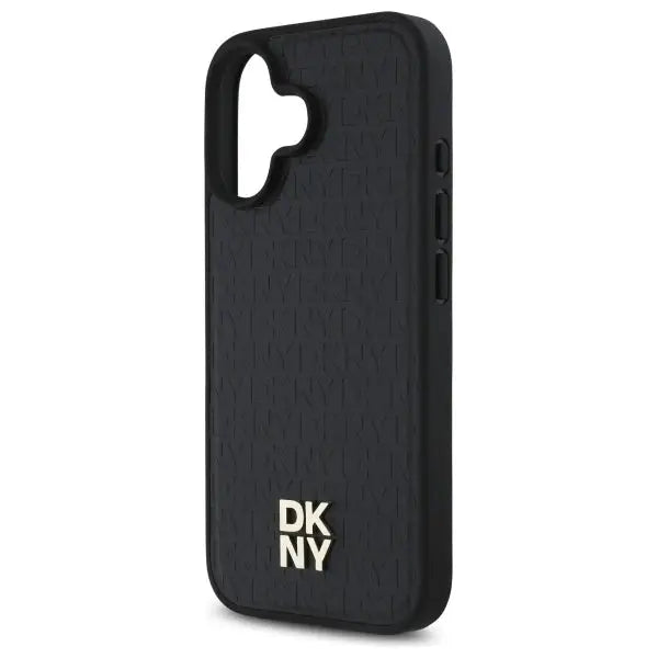 DKNY Repeat Pattern Stack Logo MagSafe iPhone 16 Case - Black - Cell phone cases and covers<<<HurtelXML