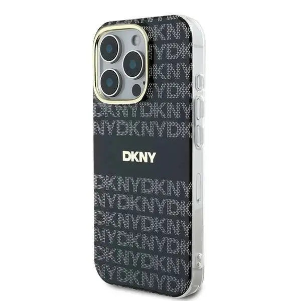 DKNY Repeat Texture Pattern With Stripe case for iPhone 16 Pro - black - Cell phone cases and covers<<<HurtelXML