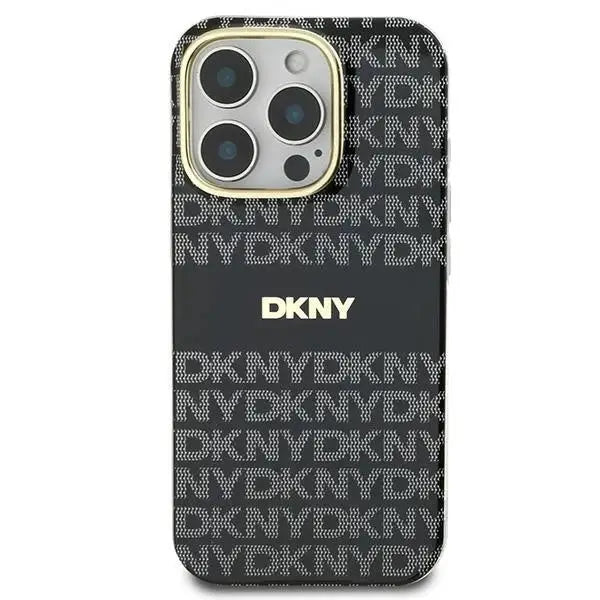DKNY Repeat Texture Pattern With Stripe case for iPhone 16 Pro - black - Cell phone cases and covers<<<HurtelXML