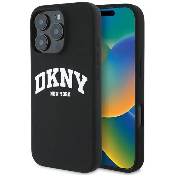 DKNY Silicone White Printed Logo MagSafe Case for iPhone 16 Pro Max - Black - Cell phone cases and covers<<<HurtelXML