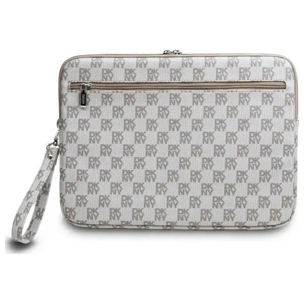 DKNY Sleeve Checkered Pattern Printed Stripes 14’’ Laptop Case - Beige - Laptop bags<<<HurtelXML