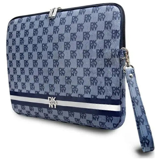 DKNY Sleeve Checkered Pattern Printed Stripes 14’’ Laptop Case - Blue - Laptop bags<<<HurtelXML