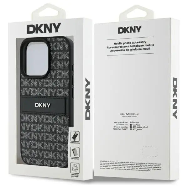 DKNY Texture Pattern Tonal Stripe iPhone 16 Pro Case - Black - Cell phone cases and covers<<<HurtelXML
