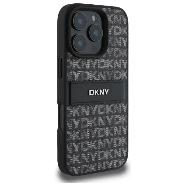 DKNY Texture Pattern Tonal Stripe iPhone 16 Pro Max Case - Black - Cell phone cases and covers<<<HurtelXML