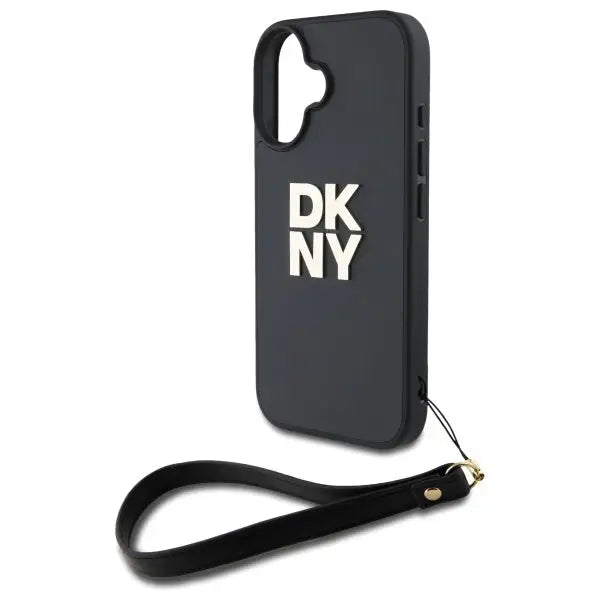 DKNY Wrist Strap Stock Logo iPhone 16 Case - Black - Cell phone cases and covers<<<HurtelXML