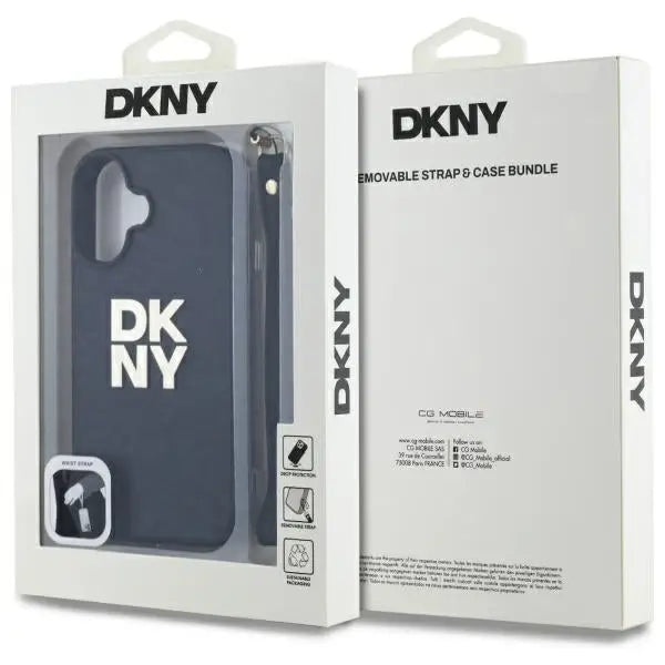 DKNY Wrist Strap Stock Logo iPhone 16 Case - Black - Cell phone cases and covers<<<HurtelXML