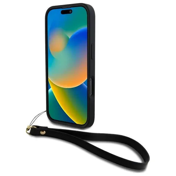 DKNY Wrist Strap Stock Logo iPhone 16 Pro Case - Black - Cell phone cases and covers<<<HurtelXML