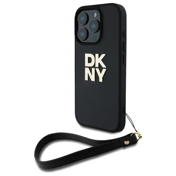 DKNY Wrist Strap Stock Logo iPhone 16 Pro Case - Black - Cell phone cases and covers<<<HurtelXML