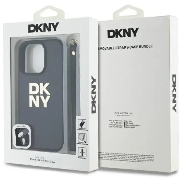 DKNY Wrist Strap Stock Logo iPhone 16 Pro Case - Black - Cell phone cases and covers<<<HurtelXML