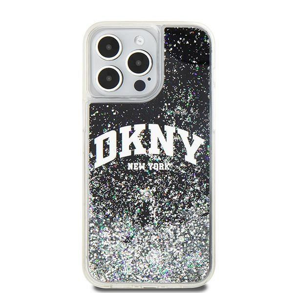 DKNY Liquid Glitter Big Logo iPhone 14 Pro Max Case - Black