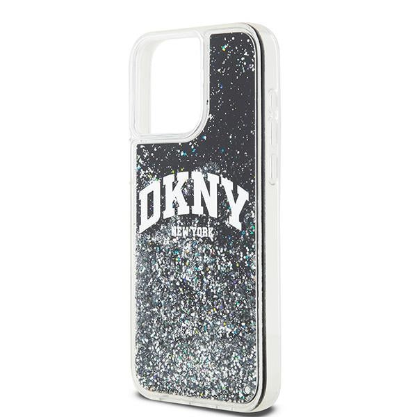 DKNY Liquid Glitter Big Logo iPhone 14 Pro Max Case - Black
