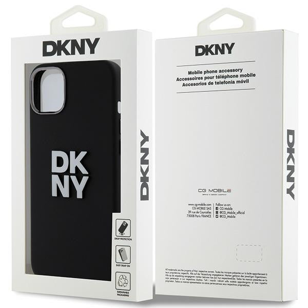 DKNY Liquid Silicone Metal Logo iPhone 15/14/13 Case - Black
