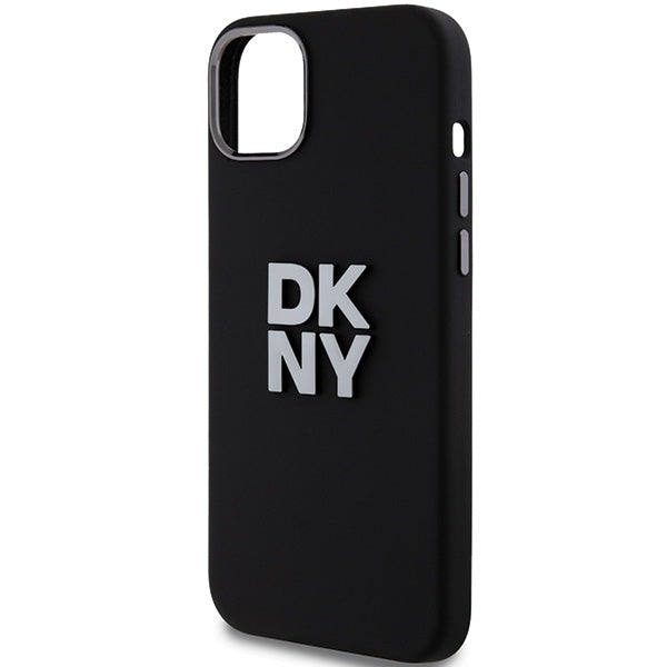 DKNY Liquid Silicone Metal Logo iPhone 15/14/13 Case - Black