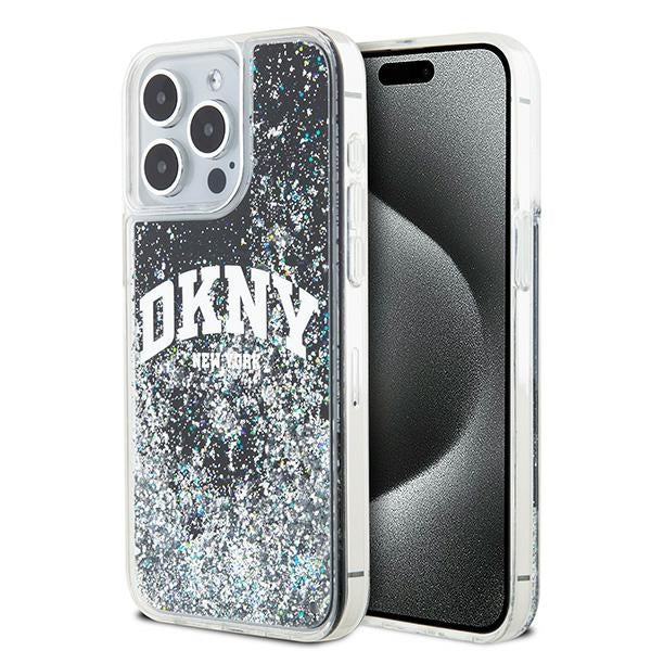 DKNY Liquid Glitter Big Logo case for iPhone 15 Pro Max - black