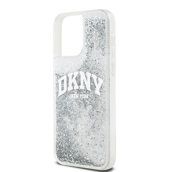 DKNY Liquid Glitter Big Logo case for iPhone 15 Pro Max - white