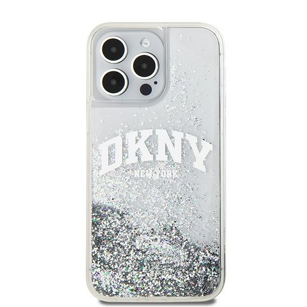 DKNY Liquid Glitter Big Logo case for iPhone 15 Pro Max - white