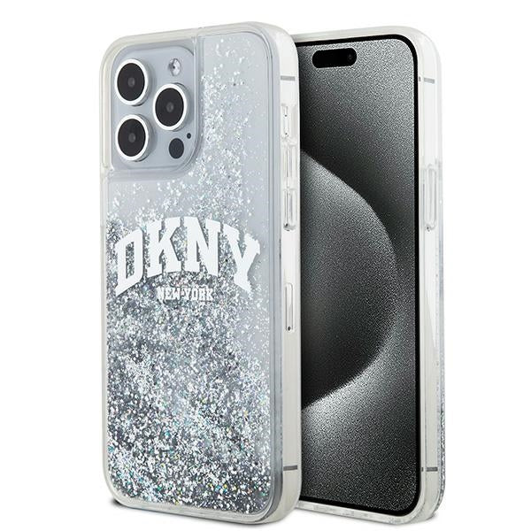 DKNY Liquid Glitter Big Logo case for iPhone 15 Pro Max - white
