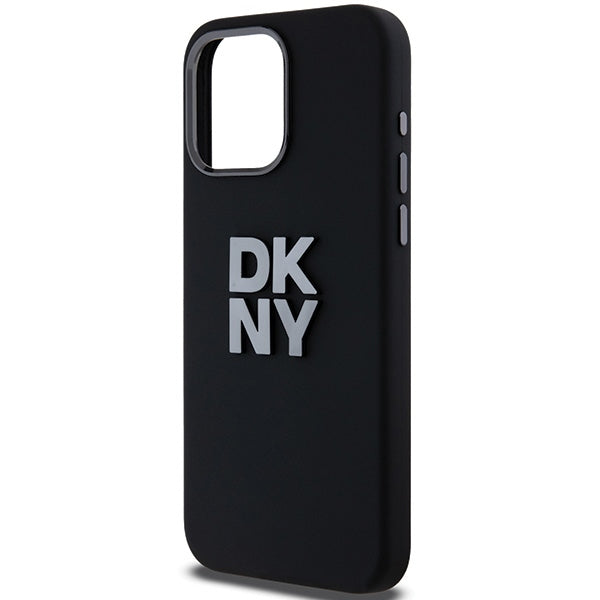 DKNY Liquid Silicone Metal Logo iPhone 15 Pro Max Case - Black