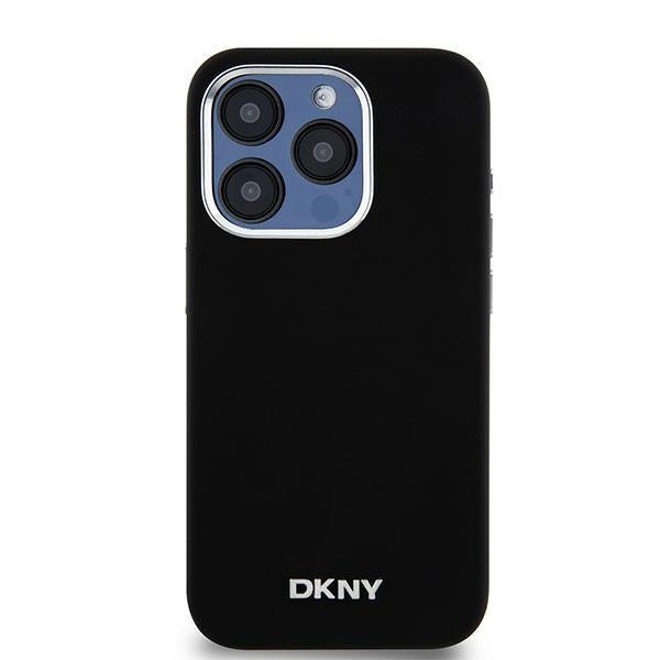 DKNY Liquid Silicone Small Metal Logo MagSafe case for iPhone 14 Pro - black