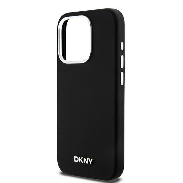 DKNY Liquid Silicone Small Metal Logo MagSafe case for iPhone 14 Pro - black