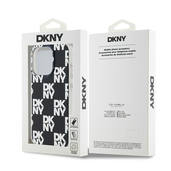 DKNY IML Checkered Mono Pattern case for iPhone 15 Pro - black