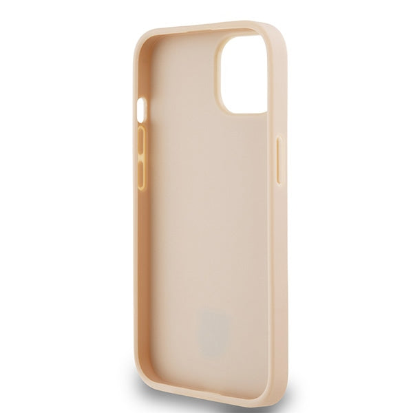 DKNY Leather Checkered Mono Pattern &amp; Printed Stripes Case for iPhone 15 Plus / 14 Plus - Pink