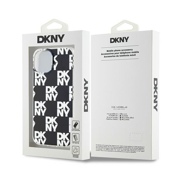 DKNY IML Checkered Mono Pattern case for iPhone 15 / 14 / 13 - black