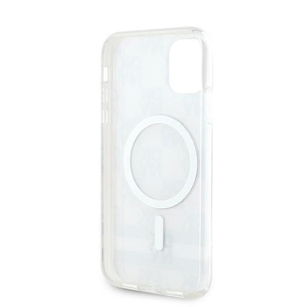 DKNY IML Checkered Mono Pattern &amp; Printed Stripes MagSafe case for iPhone 11 / Xr - beige