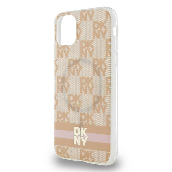 DKNY IML Checkered Mono Pattern &amp; Printed Stripes MagSafe case for iPhone 11 / Xr - pink