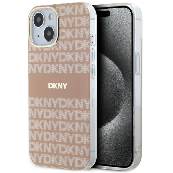 DKNY IML Mono &amp; Stripe MagSafe case for iPhone 15 / 14 / 13 - pink