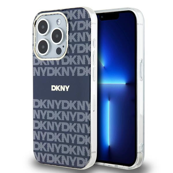 DKNY IML Mono &amp; Stripe MagSafe case for iPhone 15 Pro - blue