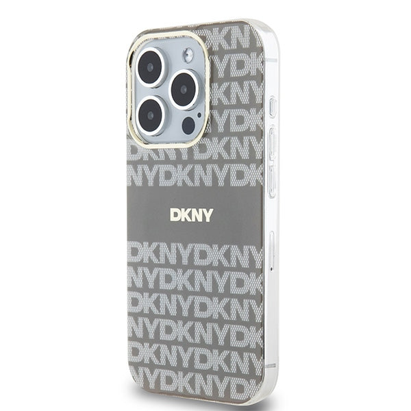 DKNY IML Mono &amp; Stripe MagSafe case for iPhone 15 Pro - beige