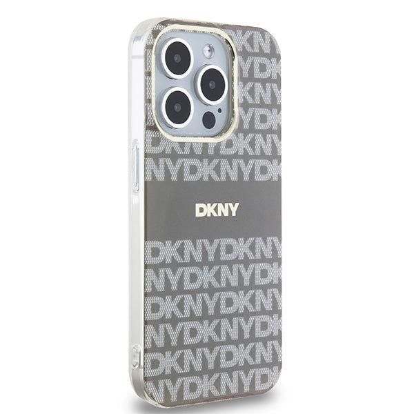 DKNY IML Mono &amp; Stripe MagSafe case for iPhone 15 Pro - beige