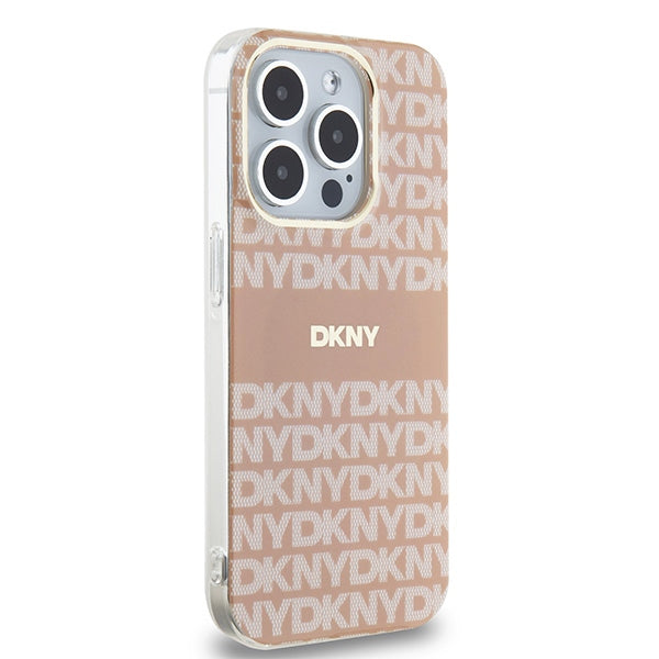 DKNY IML Mono &amp; Stripe MagSafe case for iPhone 15 Pro - pink