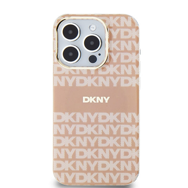 DKNY IML Mono &amp; Stripe MagSafe case for iPhone 15 Pro - pink